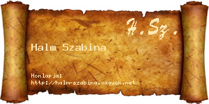 Halm Szabina névjegykártya